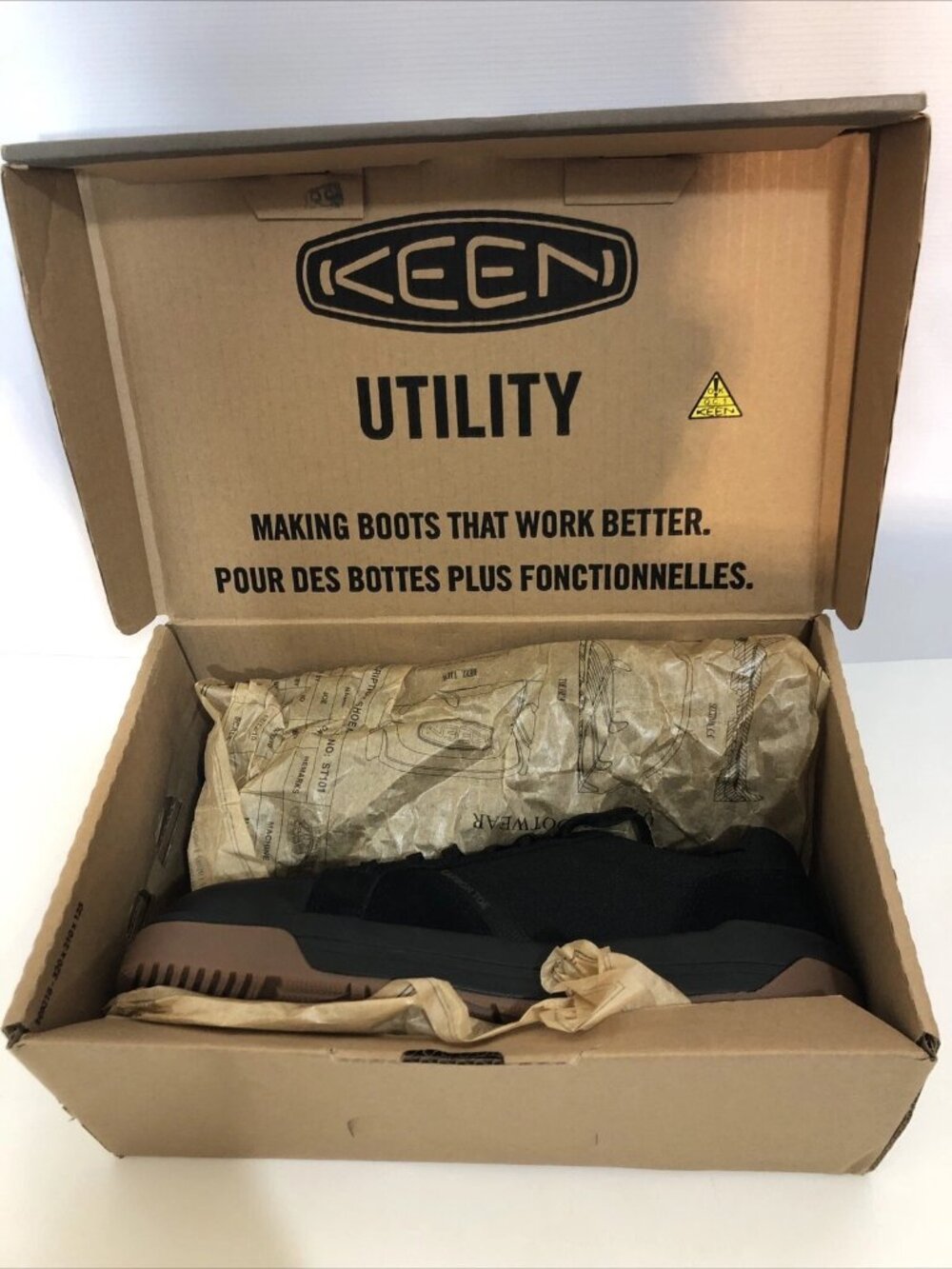 Keen Kenton Utility #1028749 Black/Gum Canvas Work Shoes Carbon Fiber Toe Sz 12D